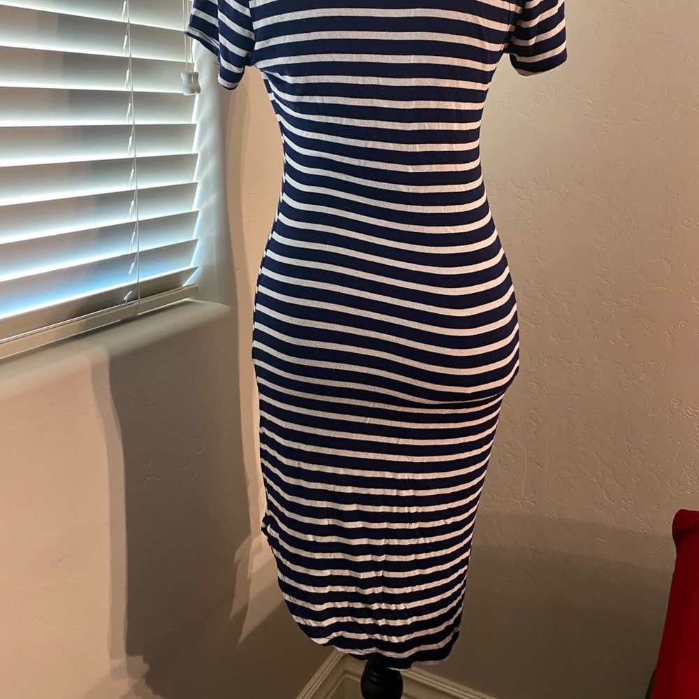 White & blue striped t shirt dress💙